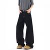 Vintage Washed Denim Jeans Men Women Loose Straight Leg High Street Style Casual Long Pants