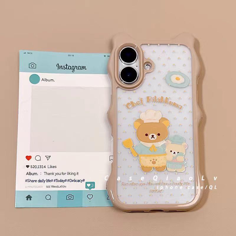

Чохол для телефону Chef Rilakkuma iPhone 15 Pro Max Милий Кіт Вушка Huawei Apple 14 Pro Max Нова Модель Huawei Glory200PRO