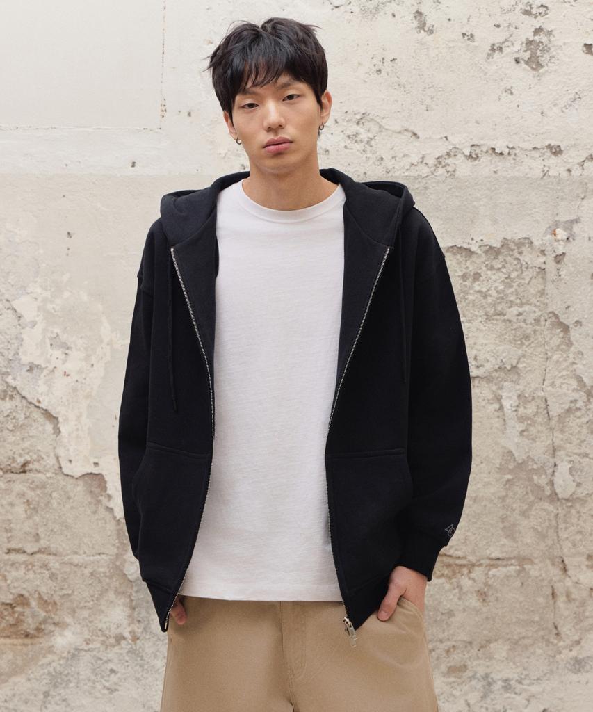 Agod 2_Way Sweat Hooded Zip-Up [Black]