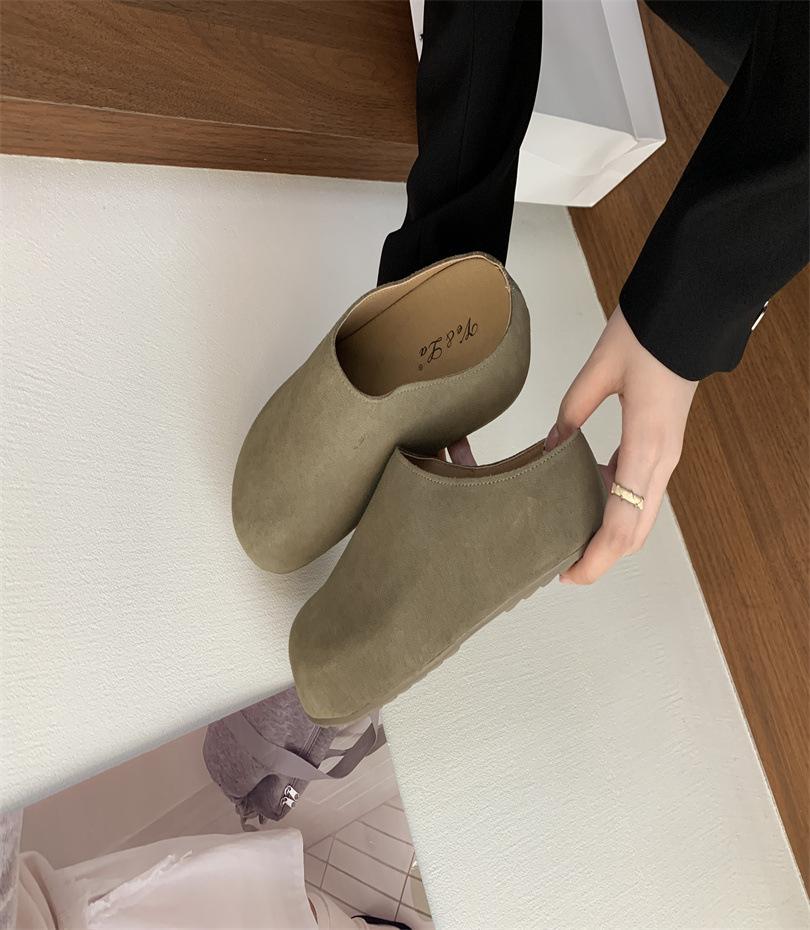 

Retro temperament French inner heightening suede ballet shoes 2025 autumn new shoes women s loafers 39