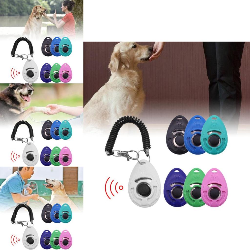 High Quality Plastic Dog Training Clicker Pet Training Device In White Black Pink Blue Deep Blue Green And Lake Blue
