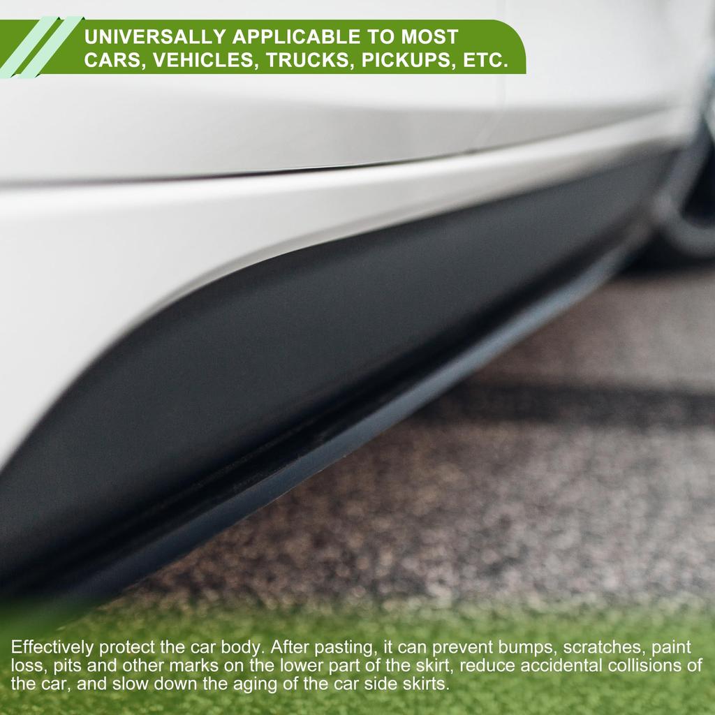 HOPESPANNER Universal 13ft x 2.76inch Car Side Skirt Protector Adjustable Side Edge Guard PVC 1PC Carbon Fiber Pattern Black