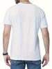 Mens Compass Printed Round Neck Tshirt  Casual Street Style Short Sleeve Top Ideal for Summer Vacation