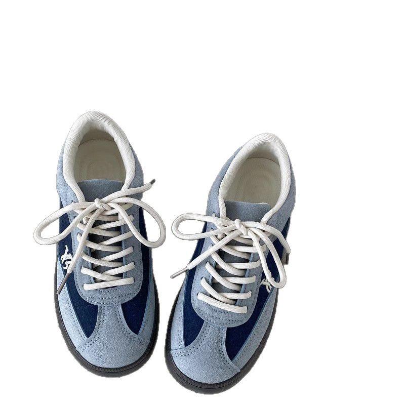 Women's new retro niche versatile casual sports round head white shoes student board shoes