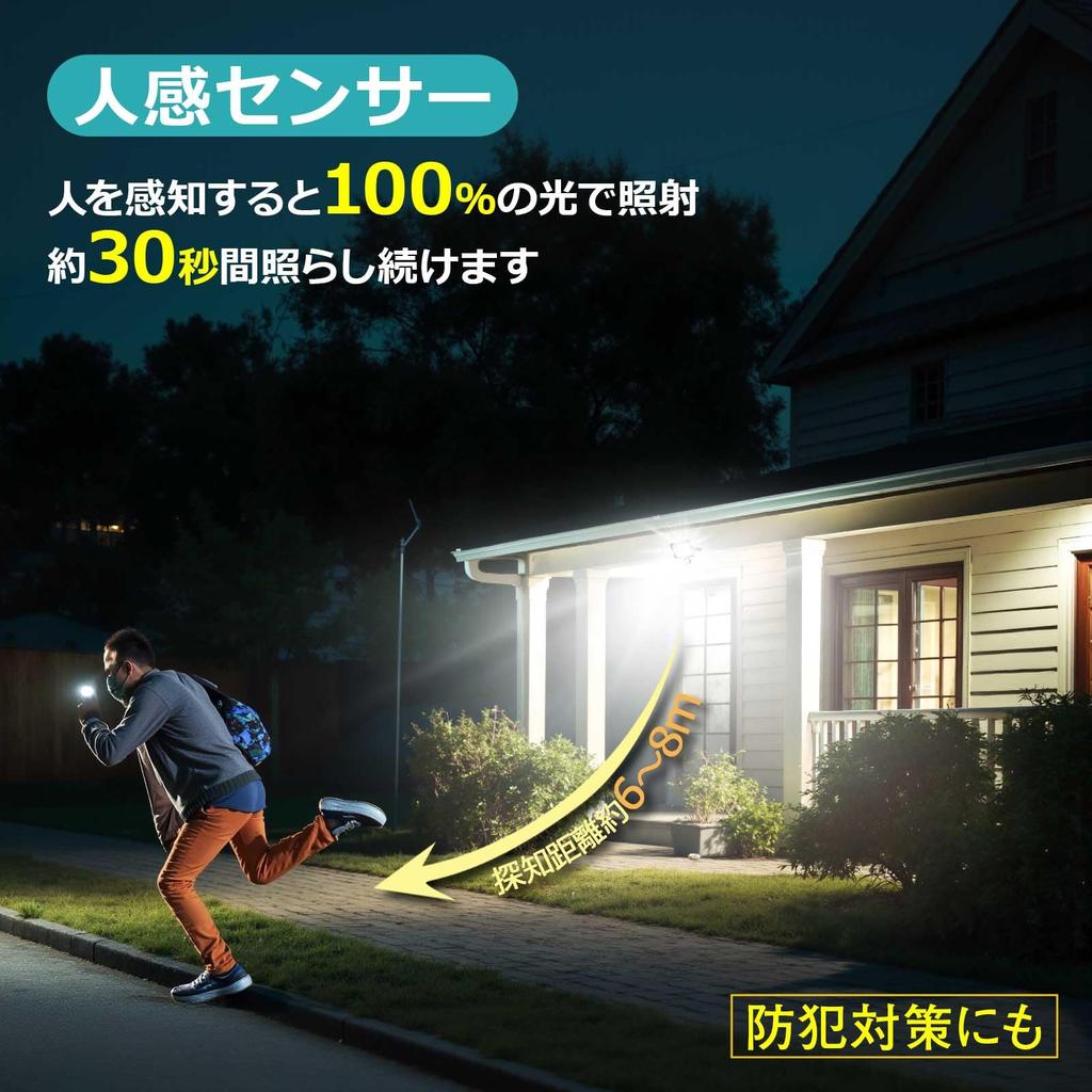 GOODGOODS 15W Solar Light for Outdoor Use with Motion Automatic 2 6600mAh High No Outlet Motion Security Light for Sensor, On/Off, Modes, Capacity,