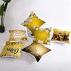 Golden Christmas Peach Velvet Cushion Cover New Digital Printed Square Cushion Cover Cushion Cover