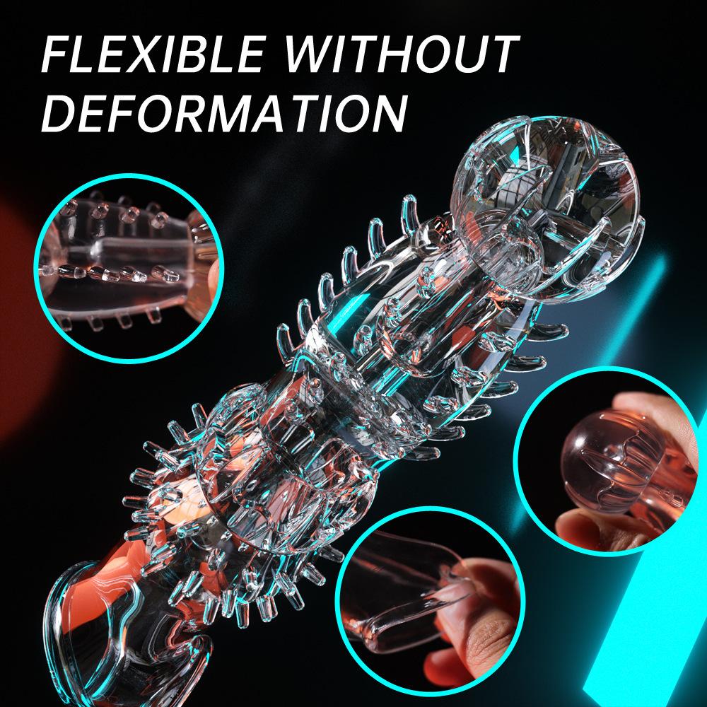 Penis Sleeve Extensions Condom Male Enlargement Delay Vibrators Clits Massager Cock Ring Vibrating Penis Cover Sex Toys For Men