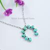 Turquoise Squash Blossom Necklace: Sterling Silver Paper Clip Chain Necklace
