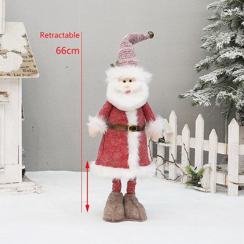 Vánoční látková zatahovací panenka Santa Claus sněhulák panenka sváteční dárek vánoční dekorace ozdoby potřeby
