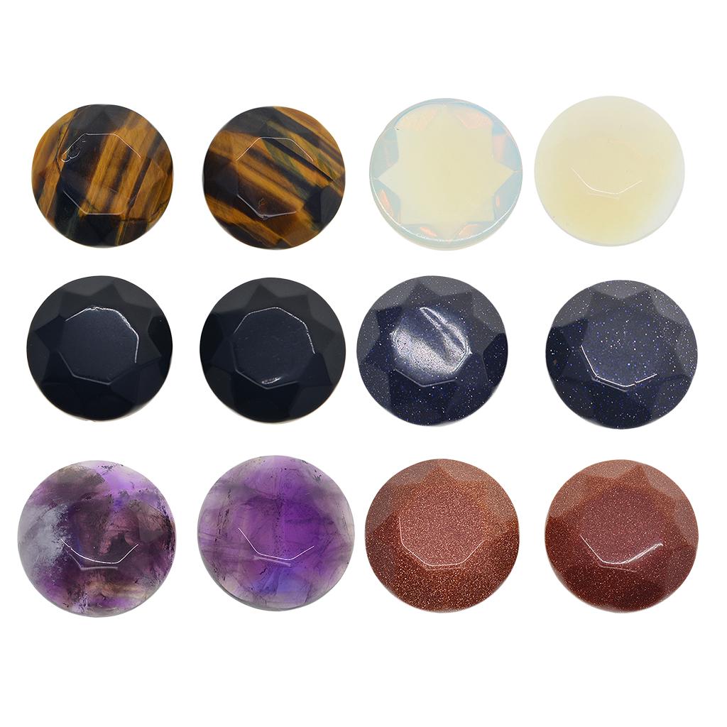 2Pcs 2 Cm Round Cabochon Gem Beads Stone for DIY Jewlery Findings Craft Purple