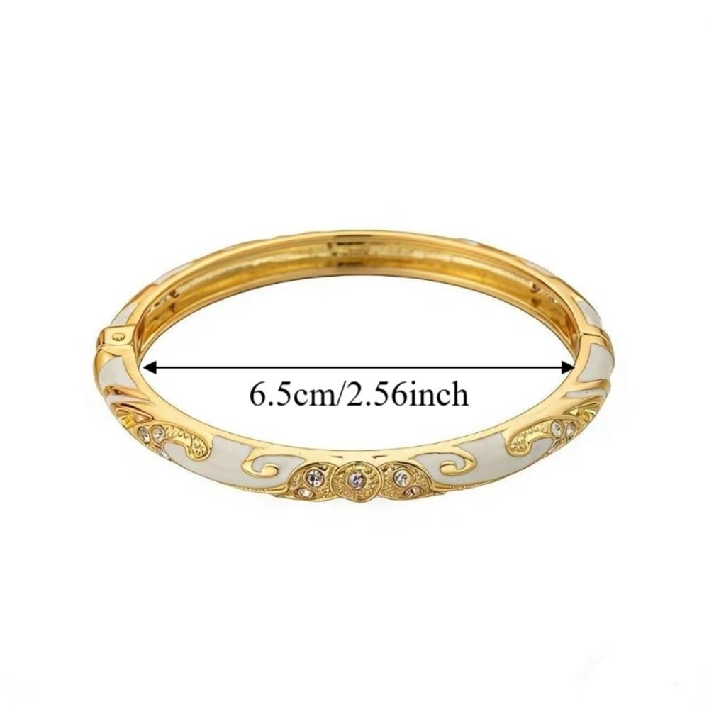 Traditional Flower Bangle Colorful Women's Hand Bracelet Vintage Cloisonne Bangle  Jewelry Gifts