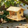 Wildvogelfutterspender Holz Eichhörnchensicher Wetterfest Hausvögel Futterspender Outdoor Dekoration für Garten Terrasse Veranda Weg Hof