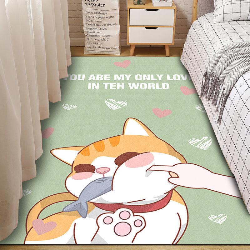 Roztomilý kreslený koberec dívka obývací pokoj koberec růžový koberec protiskluzová podlahová rohož obývací pokoj ložnice
