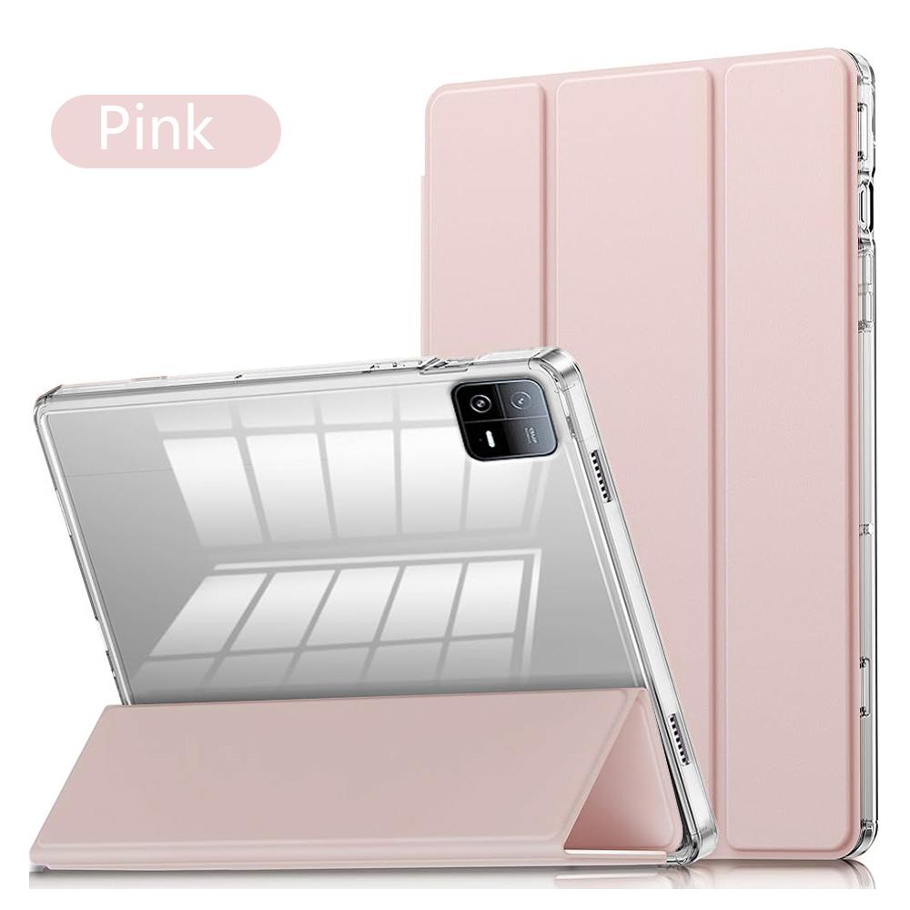 Unisex Clear Crystal Tablet Case for Xiaomi Pad 6 6Pro 5 5Pro 11 Inch with Pen Slot Transparent Back Support Auto Sleep/wake Cover