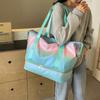 Women's gradual change smudging large capacity with shoe compartment portable travel bag dry and wet separation sports fitness bag can cover tie rod