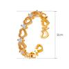 Women Fashion Hollow Out Love-Hearted Design Opening Ring Jewelry Accessory