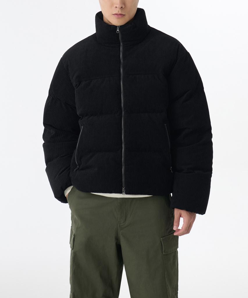 Musinsa Standard Corduroy Down Puffer Short Padded Jacket [Black]
