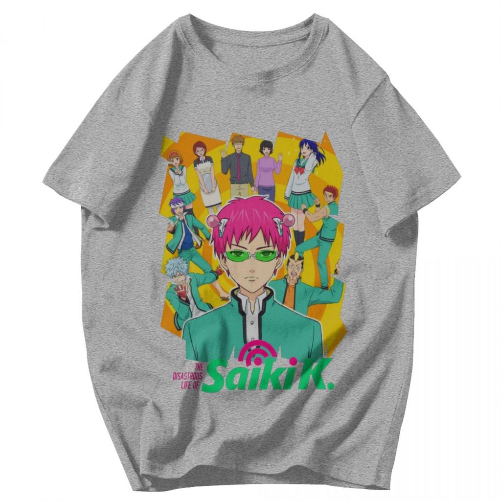 Men T Shirt Saiki Kusuo The Disastrous Life Of Saiki K Cotton Y2K Graphic Anime Unisex Tops T Shirts