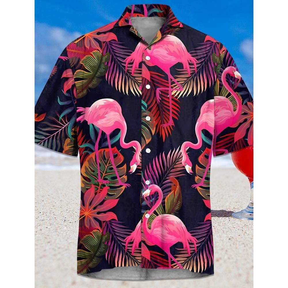 Pineapple Tropical Men's Shirt Summer Aloha Shirt Casual Holiday Summer Spring Turndown Short Sleeve Stretch Fabric Shirt