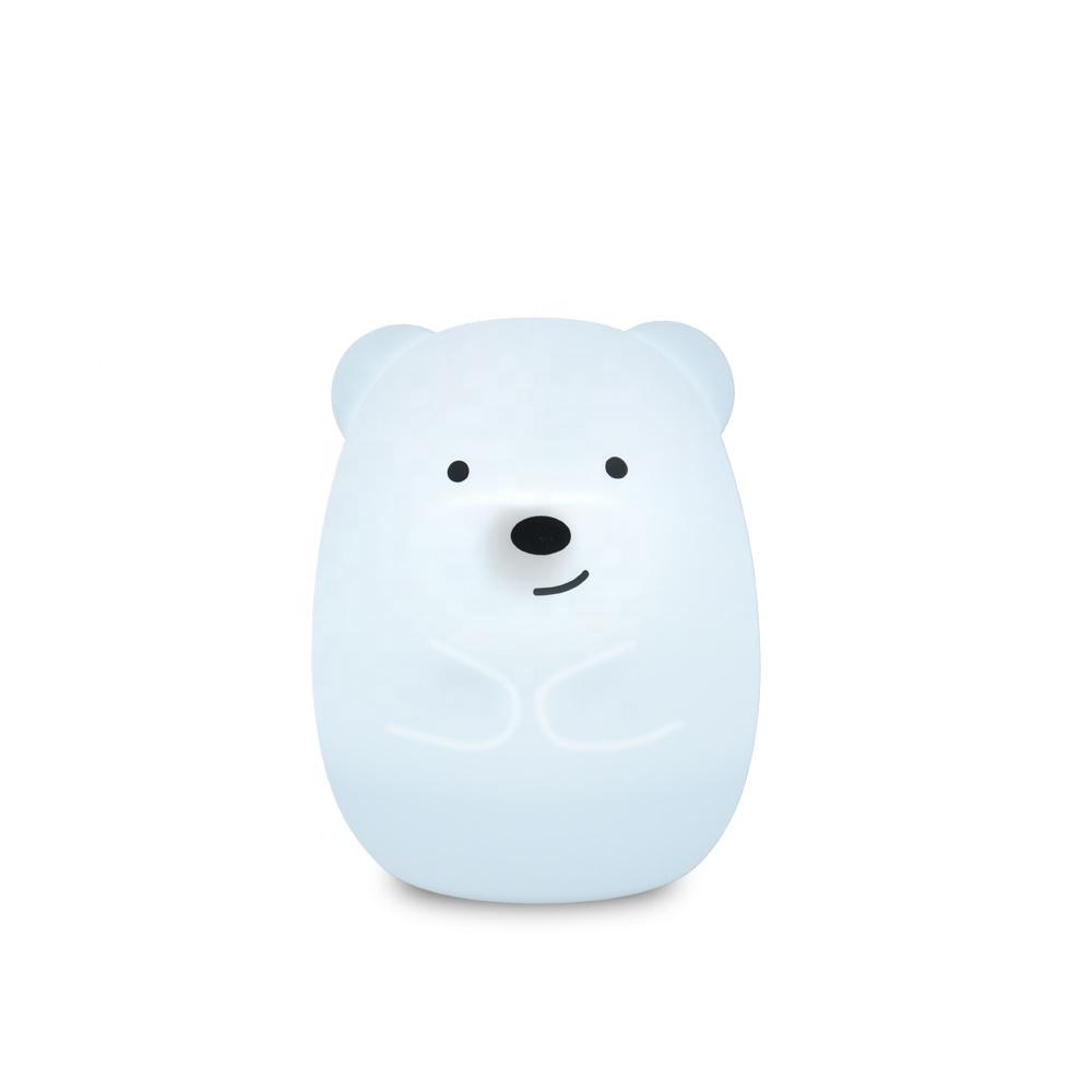 USB Rechargeable Touch Sensitive 8 Colors Cute Bear Baby Night Light Led Lamp for Kid Bedside Night Light