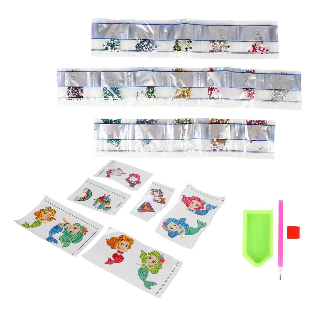 Rhinestone Painting Cartoon Character Sticker Sea Maid Shape Stress Relief Eco Friendly DIY Rhinestone Painting Stickers