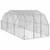 VidaXL Chicken Coop 2.5x6x2.25 M Galvanized Steel, Walk-in Chicken Run, Accessible Chicken Enclosure, Chicken Cage 3328517
