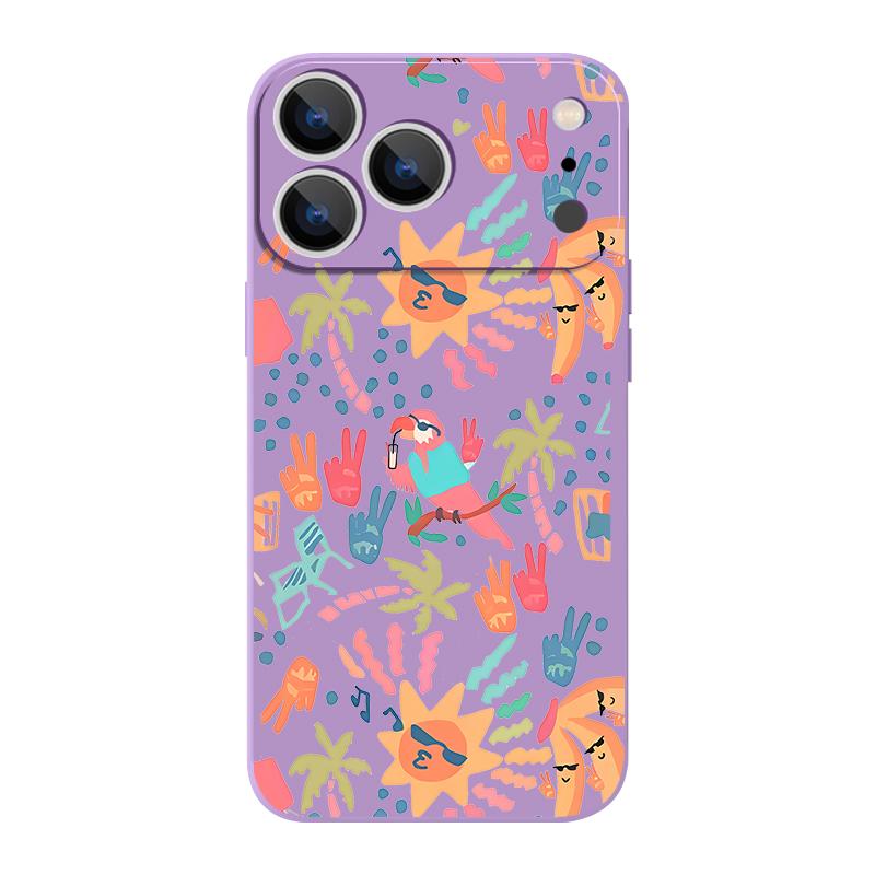 For iPhone 17 Pro Max Case Colorful Cartoon Pattern Soft Silicone Lanyard Cover For iPhone 16 Pro Max Cover iPhone 15 14 13 12 11 16E Air
