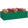 Raised Planter, Rectangular Galvanized, Open Bottom, 240 X 120 X 60 Cm, Green