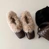 Autumn and winter new niche design thick heel cotton shoes women's fashion velvet warm square heel cotton shoes women
