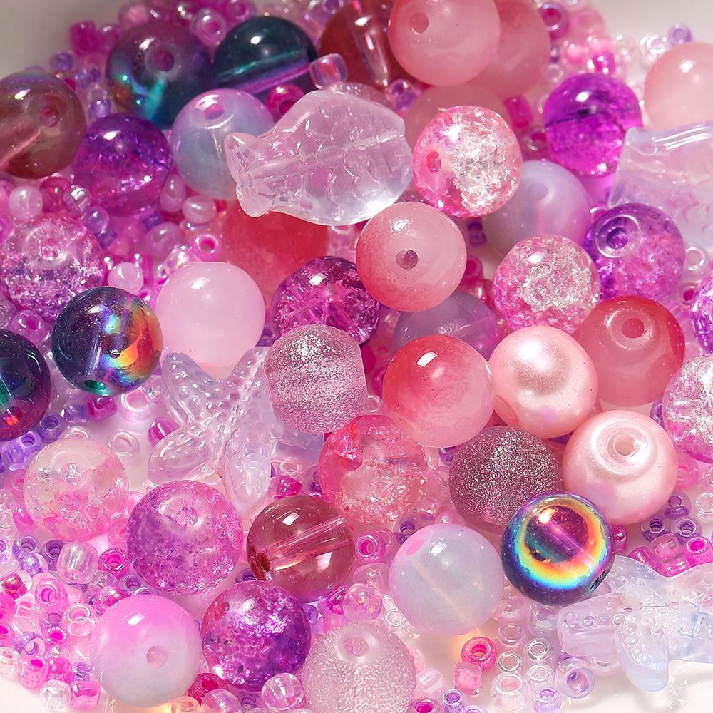 20g/Lot 8mm Mixed Glass Irregular Shape Charm Seed Loose Beads for Handmade DIY Necklace Bracelets Jewelry Accessories