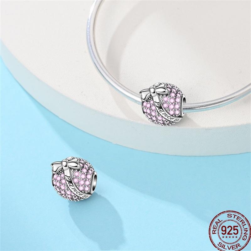 New Original Copper Pave Zirconia Pink Lotus Diy Beads Charms Fit Pan 3Mm Bracelets Madam Jewelry Gift