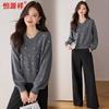 Women's V-Neck Beaded Knit Sweater