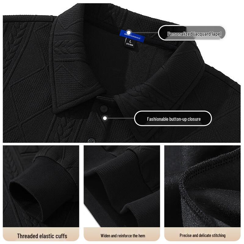 MARK FAIRWHALE Men's Jacquard Polo Sweatshirt