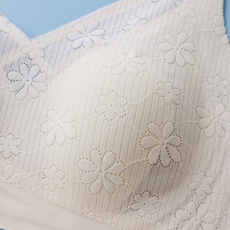 Rabbit Ear Lingerie for Women Thin and Breathable Gathered Bra Gathered Bra Double Breasted Bra No Steel Rims Plus Size Bra