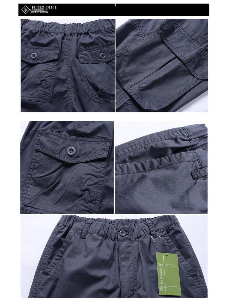 Men's Spring Multi-Pocket Loose Fit Cotton Work Pants - Plus Size, High Quality, Trendy Menswear