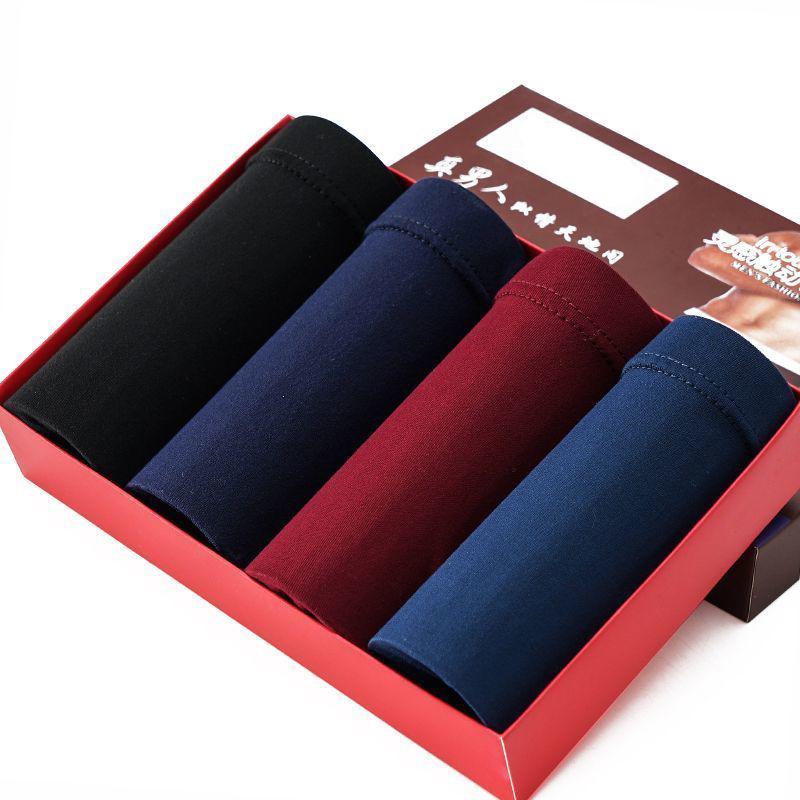 4-pack of Men's Comfortable and Breathable Underwear Boxer Shorts Mid-waist Shorts Boxer Shorts Men's Underwear