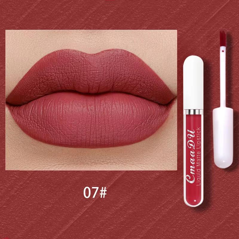 Seksowny aksamitny matowy błyszczyk w płynie szminka błyszczyk Beauty Red Nude wodoodporny długotrwały makijaż