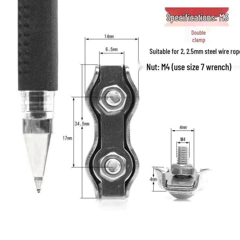 304 Stainless Steel Wire Rope Clamp and Tightener Set