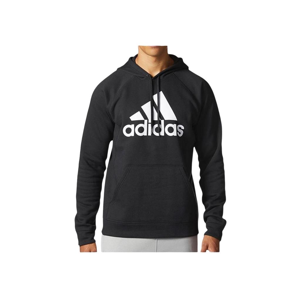 Adidas Printed Logo Knit Hoodie Men Tops Black CV6801