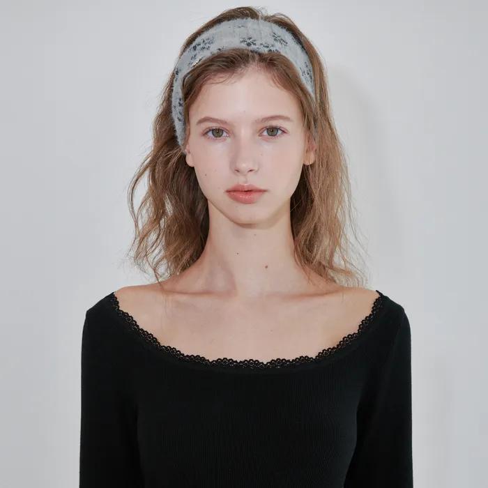 BLOOM KNIT HAIRBAND_2COLOR (GREY/IVORY)