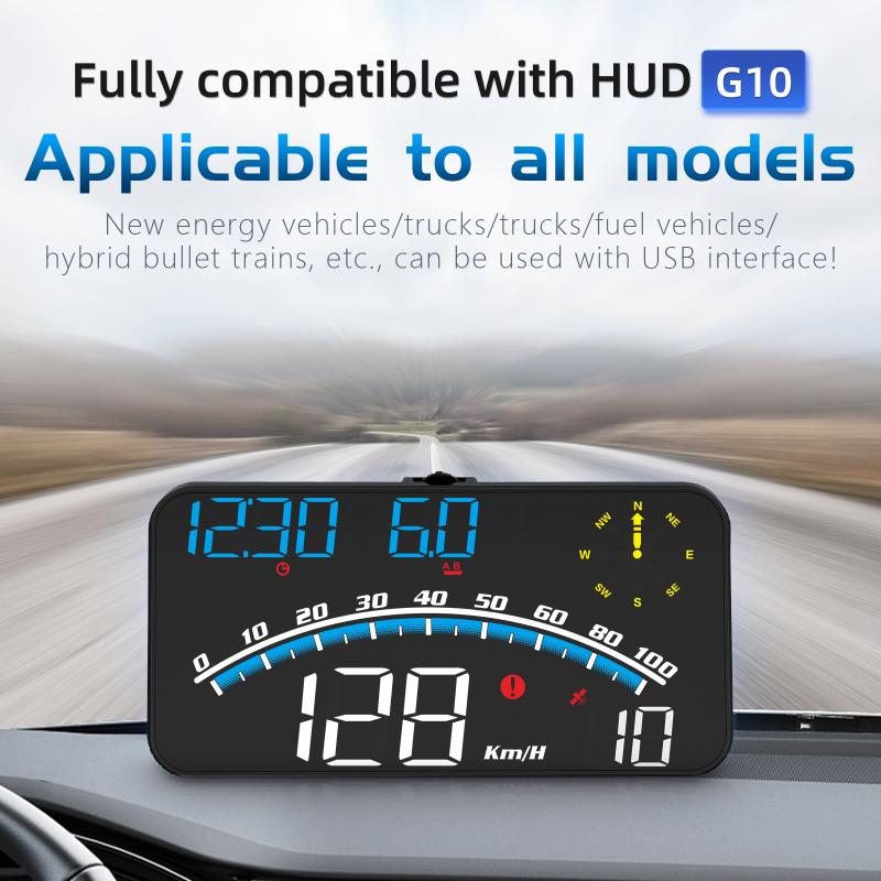 G10 Hud Gps Head Up Display Prędkościomierz Monitor LED z przekroczeniem prędkości Projektor na szybę przednią z zegarem cyfrowym z alarmem przekroczenia prędkości