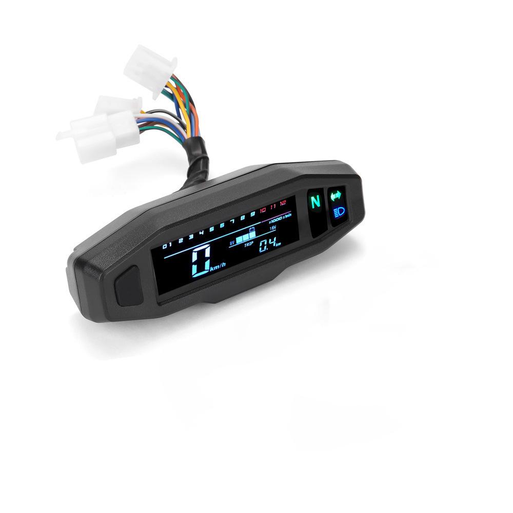 Universal Digital Motorcycle Meter with LCD Speedometer Odometer RPM Fuel Level And Turn Signal Light - Fits Most Motorcycles