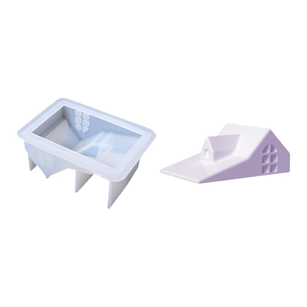 Chimney House Candle Cup Molds Handmade Plasters Molds Storage Jar Silicone Molds for Candle Holder Making