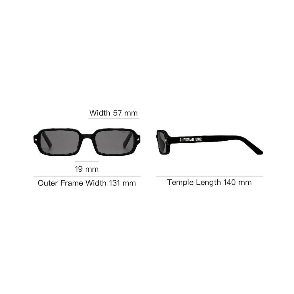 Dior Original Design Rectangular Sunglasses Unisex Sunglasses Black DPFCS3IXR_10A0