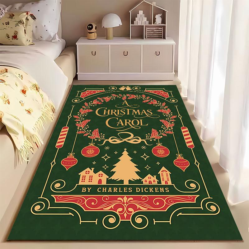 Christmas Carol Decorative Carpet suitable as a non-slip mat for the living room or bedroom sofa