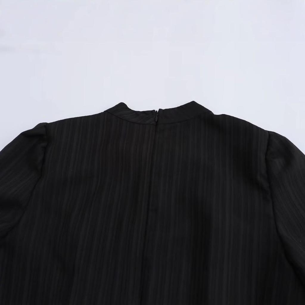 Autumn 2024 Women's Fashion: European & American Style 3D Floral Long Sleeve Short Dress