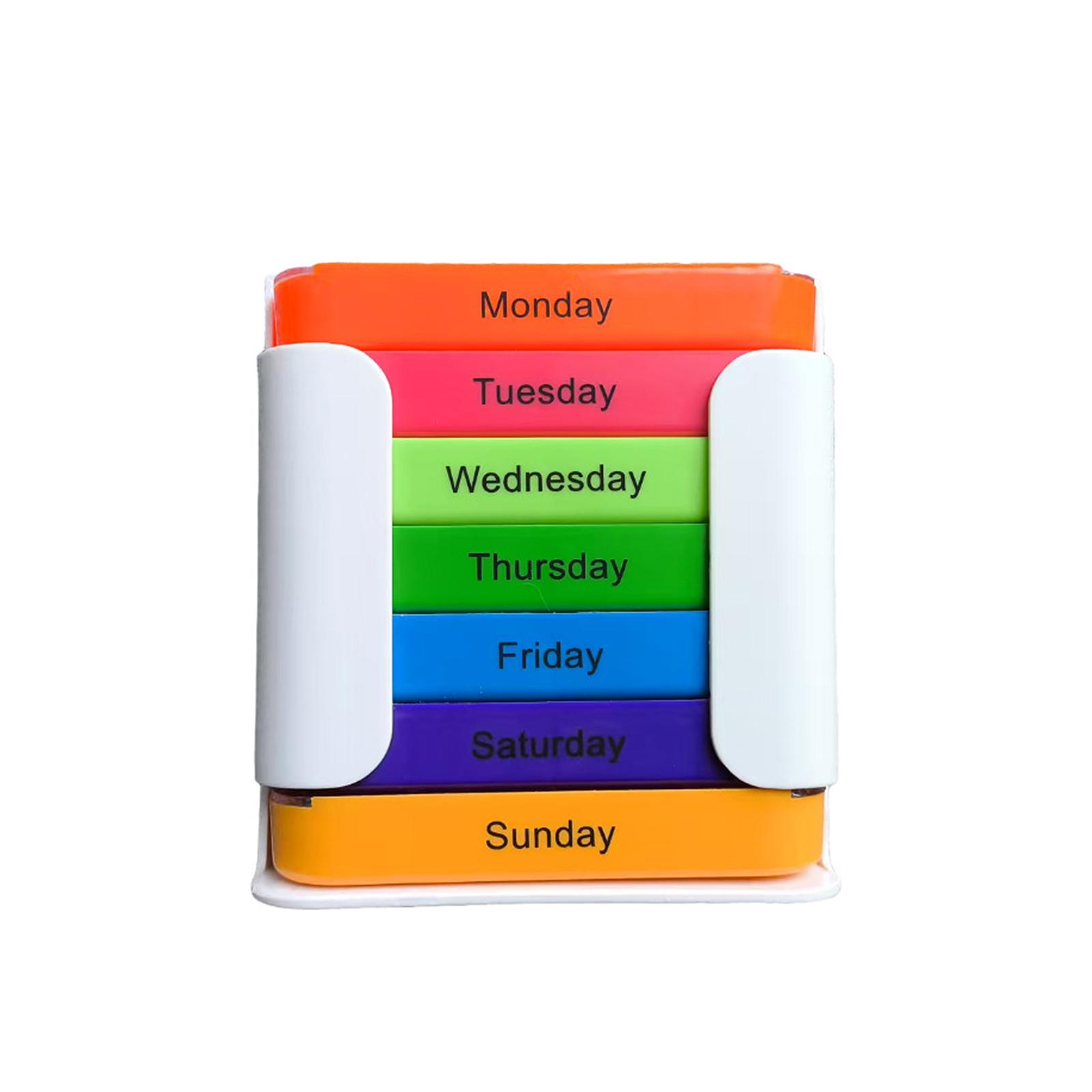 

Portable Food Grade Square Organizer Weekly 7 Day 28 Compartment Drawer Storage Box One Size