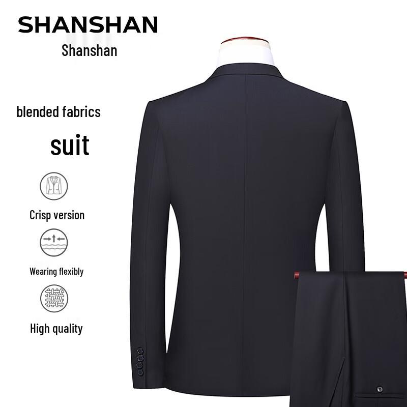 Shanshan Men's Slim Fit Wrinkle-Resistant Business Suit Set