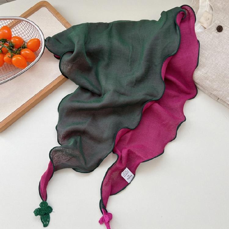 Stylish Cotton Linen Scarf Bandana for Women Double Layer Design Cold Weather Protections Stylish Headscarf Accessory
