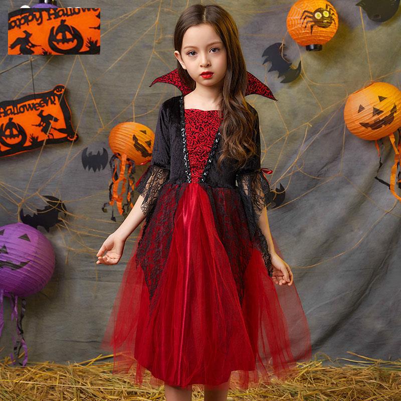 Halloween Kids' Vampire Princess & Pumpkin Cloak Costume Set